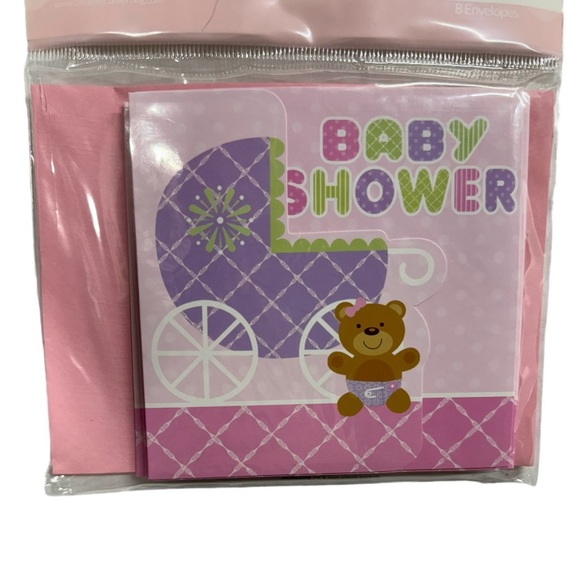 Baby shower invitations pack of 8 cards with envelopes. New in packaging! - Picture 6 of 6